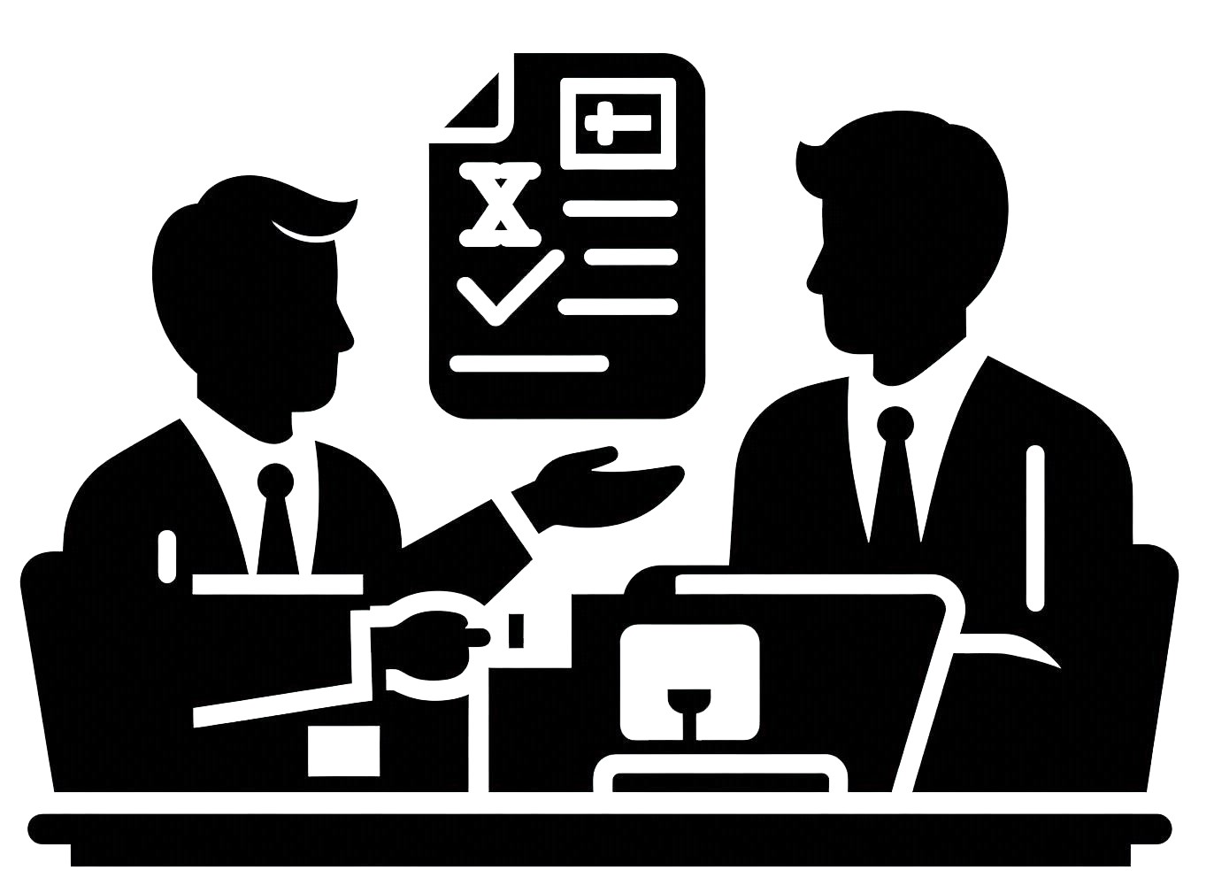 Icon showing one on one meeting for tax services